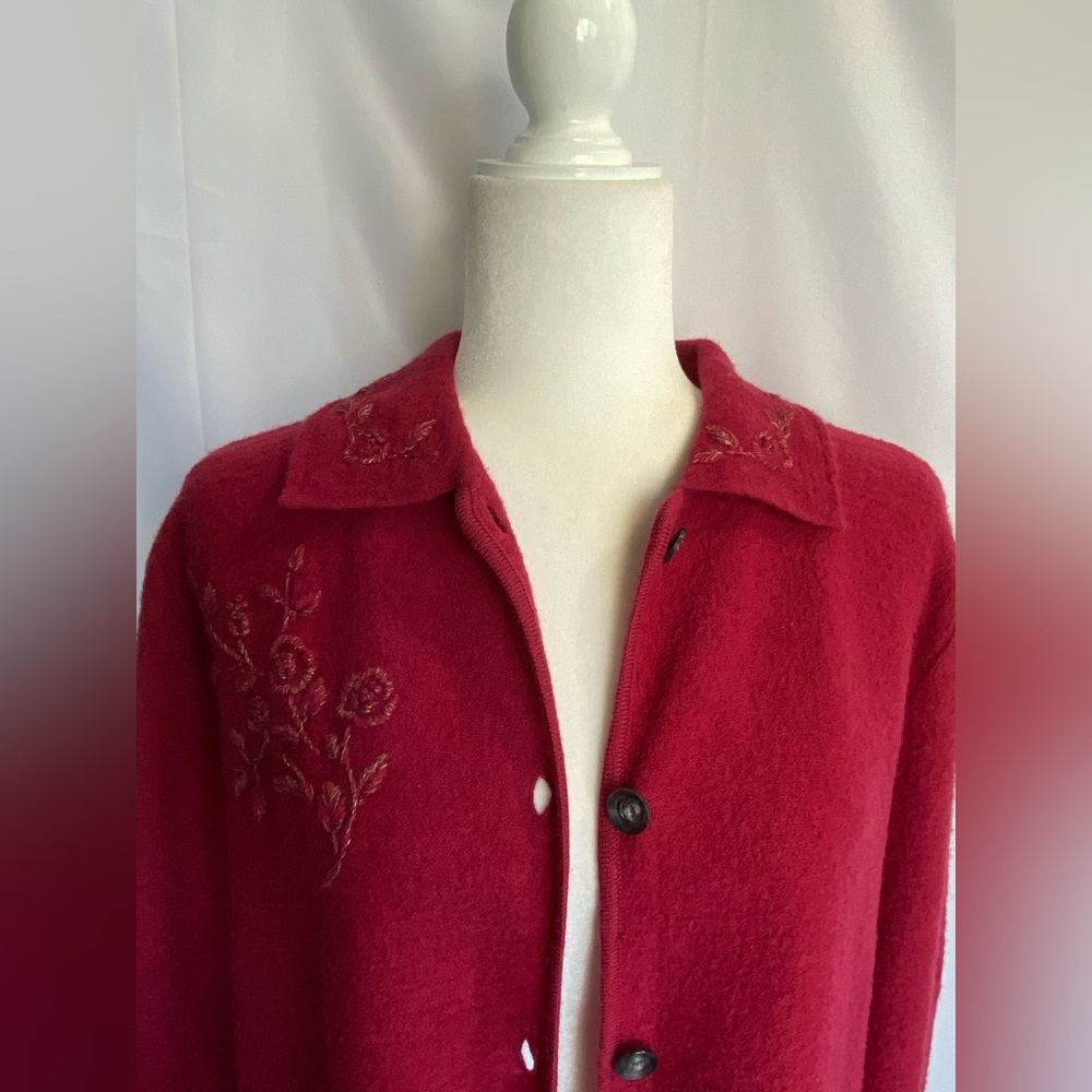 Classic Elements Deep Red Women's Button-Up Coat … - image 5